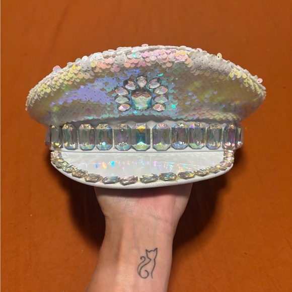 Leopard and Sequin Embellished Captains Hats Festival EDC Rave - Picture 3 of 4